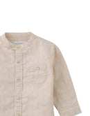 Baby Dot Textured Pattern Extended Collar Band Shirt