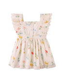 Baby Chisa Dress with Embroidered Petal Ruffle Sleeves