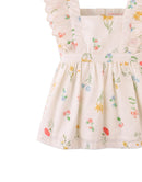 Baby Chisa Dress with Embroidered Petal Ruffle Sleeves