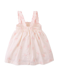 Baby Kara Poplin Dress with a Scalloped Top & Tie Straps