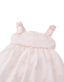 Baby Kara Poplin Dress with a Scalloped Top & Tie Straps