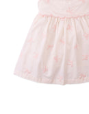 Baby Kara Poplin Dress with a Scalloped Top & Tie Straps