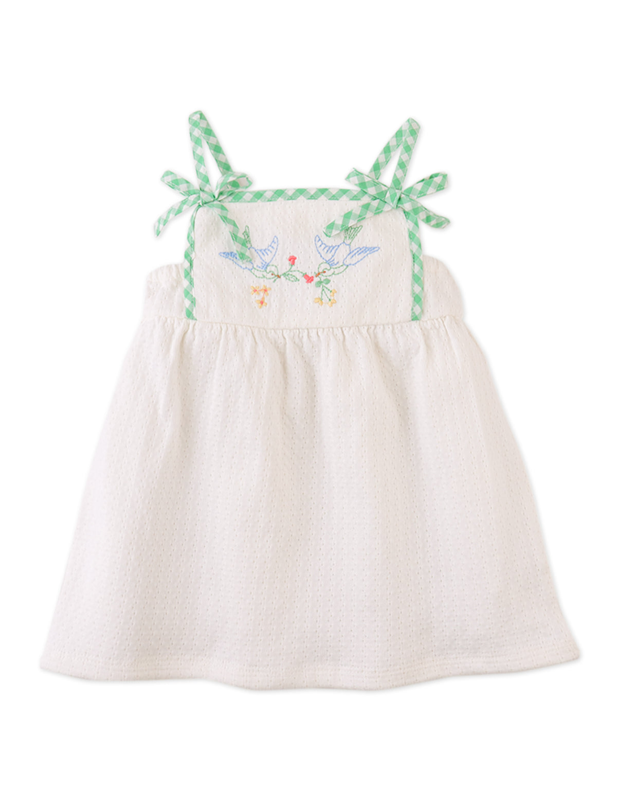 Baby Aviana Embroidered Dress with Straps and Bows