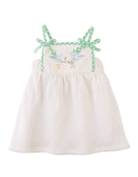 Baby Aviana Embroidered Dress with Straps and Bows