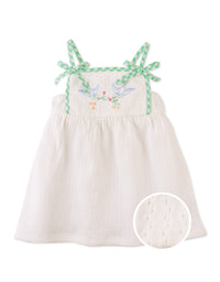 Baby Aviana Embroidered Dress with Straps and Bows