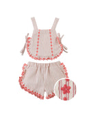 Baby Juria Apron Blouse & Shorts Set with Scallop Ruffles