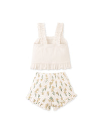 Baby Andi Ribbed Top &  Printed Pointelle Shorts Set