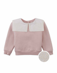 Baby Clarita Pullover with Embroidered Sailor Collar (Pink)