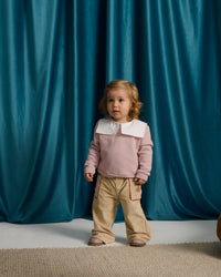 Baby Clarita Pullover with Embroidered Sailor Collar (Pink)