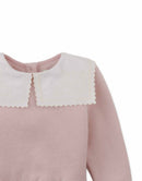 Baby Clarita Pullover with Embroidered Sailor Collar (Pink)