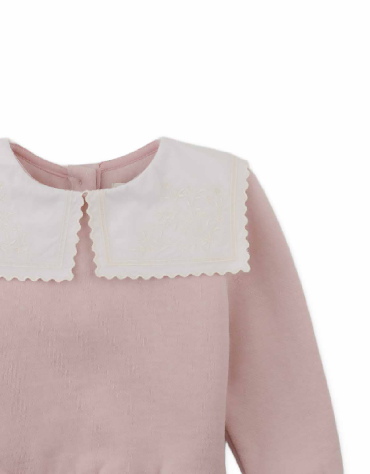 Baby Clarita Pullover with Embroidered Sailor Collar (Pink)