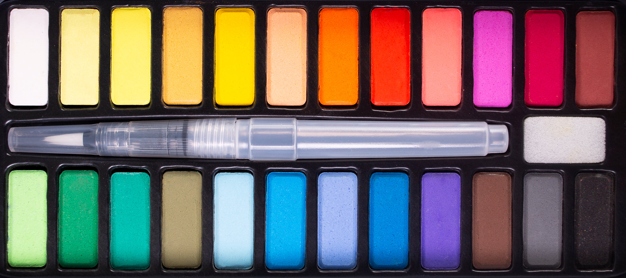Watercolor Palette (24 Colors + Brush)