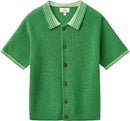 KNITTED PATTERN SHIRT W. CONTRAST SHARP GREEN
