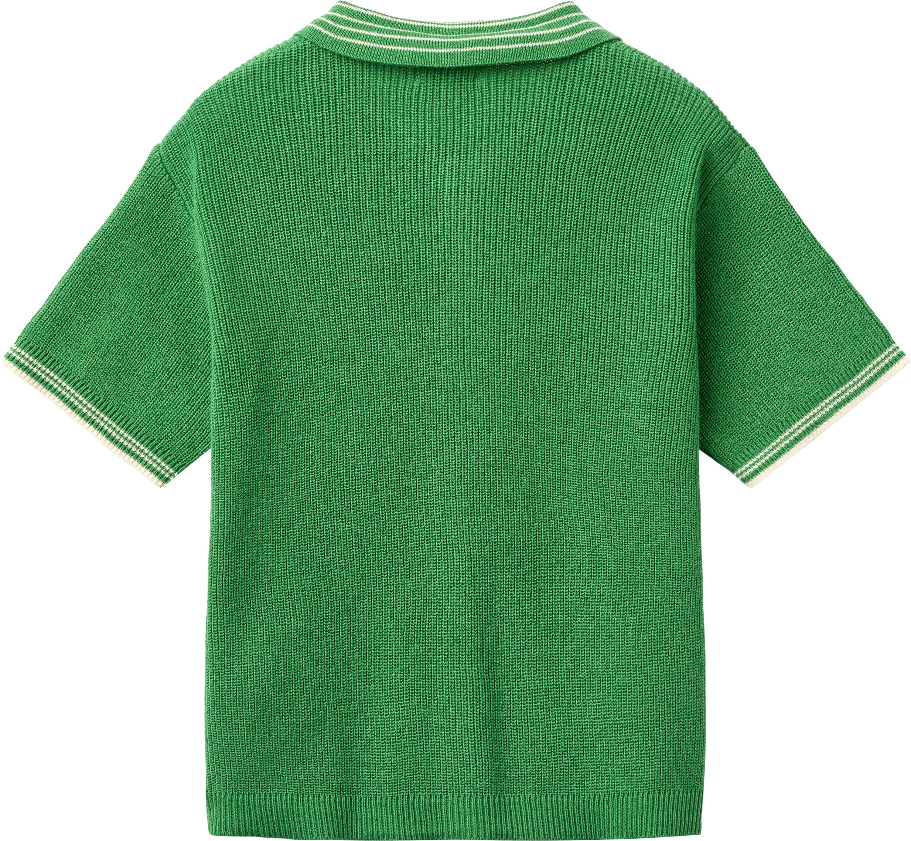 KNITTED PATTERN SHIRT W. CONTRAST SHARP GREEN