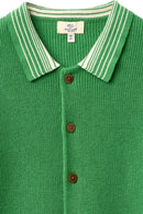 KNITTED PATTERN SHIRT W. CONTRAST SHARP GREEN
