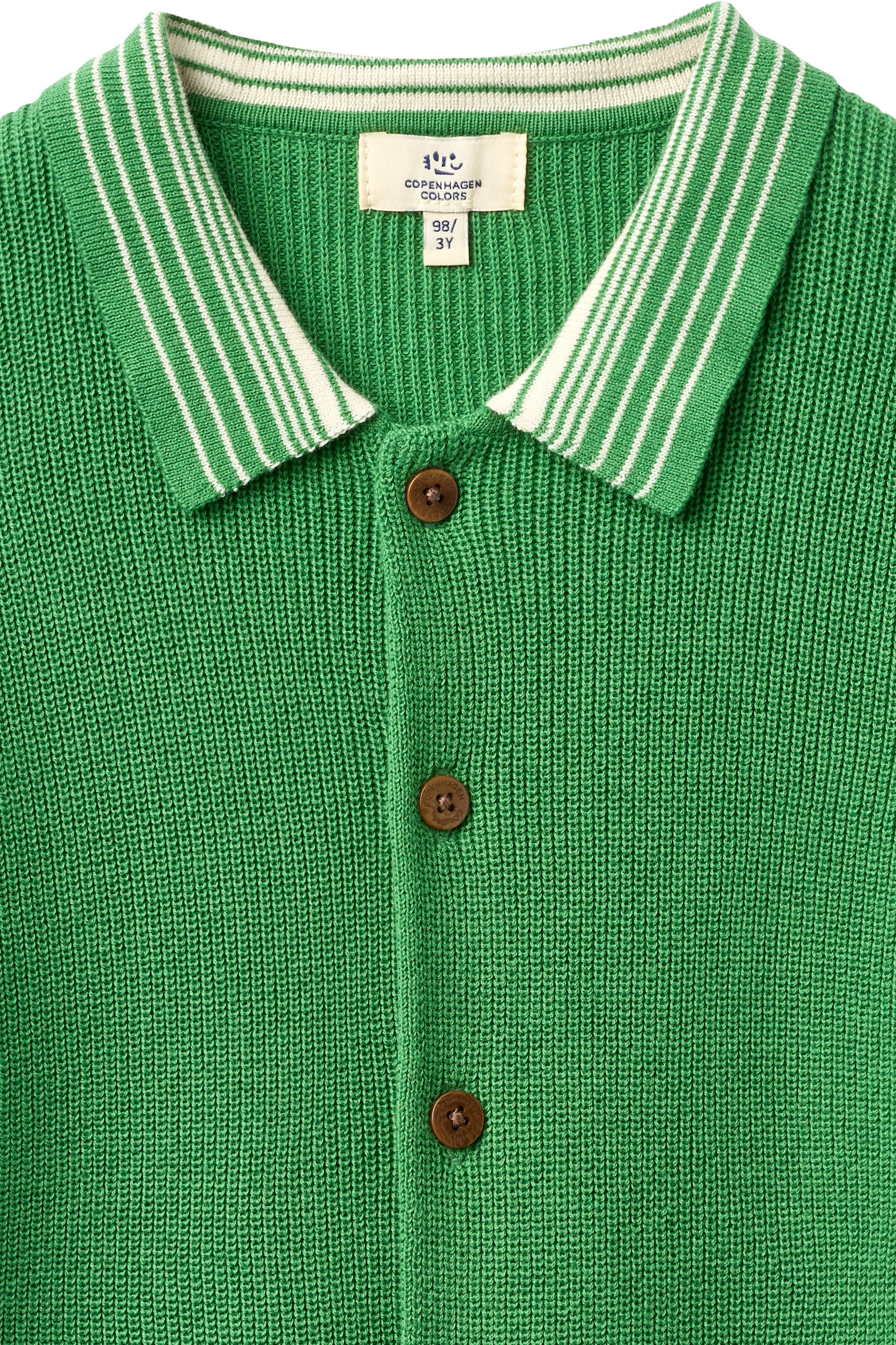 KNITTED PATTERN SHIRT W. CONTRAST SHARP GREEN