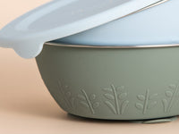 Stainless Steel Silicone Suction Bowl (Ocean Mist/Sage)
