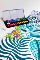 Watercolor Palette (24 Colors + Brush)