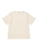 POINTELLE HEART T-SHIRT-CREAM