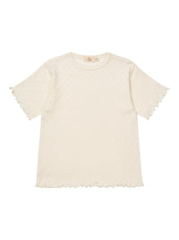 POINTELLE HEART T-SHIRT-CREAM