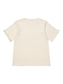 POINTELLE HEART T-SHIRT-CREAM
