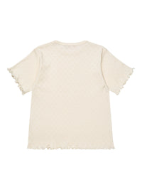 POINTELLE HEART T-SHIRT-CREAM