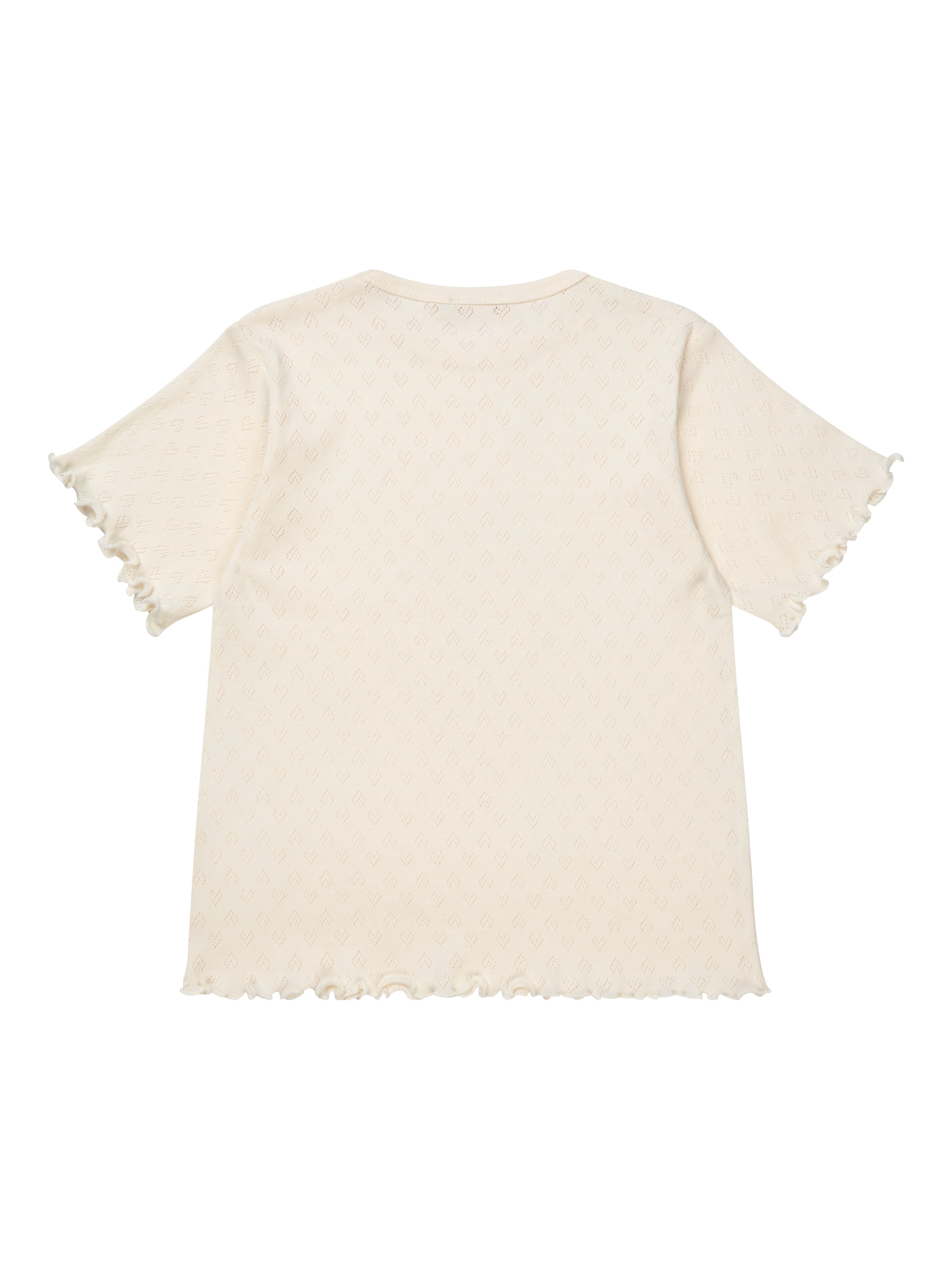 POINTELLE HEART T-SHIRT-CREAM