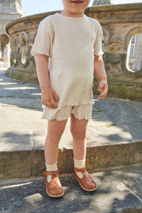 POINTELLE HEART T-SHIRT-CREAM
