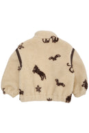 Printed Teddy Jacket/Sand