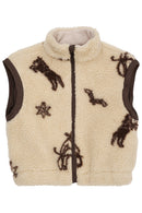 Printed Teddy Jacket/Sand