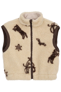 Printed Teddy Jacket/Sand