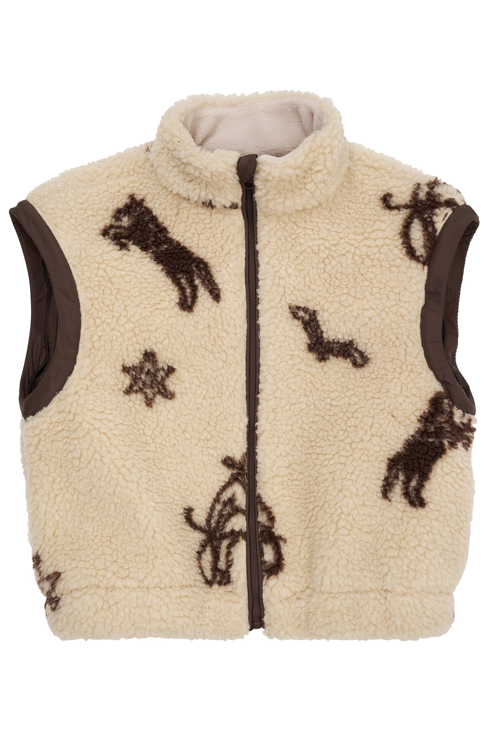 Printed Teddy Jacket/Sand