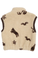 Printed Teddy Jacket/Sand