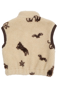 Printed Teddy Jacket/Sand