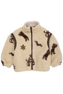 Printed Teddy Jacket/Sand