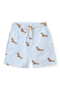 SEERSUCKER SHORTS W. EMB