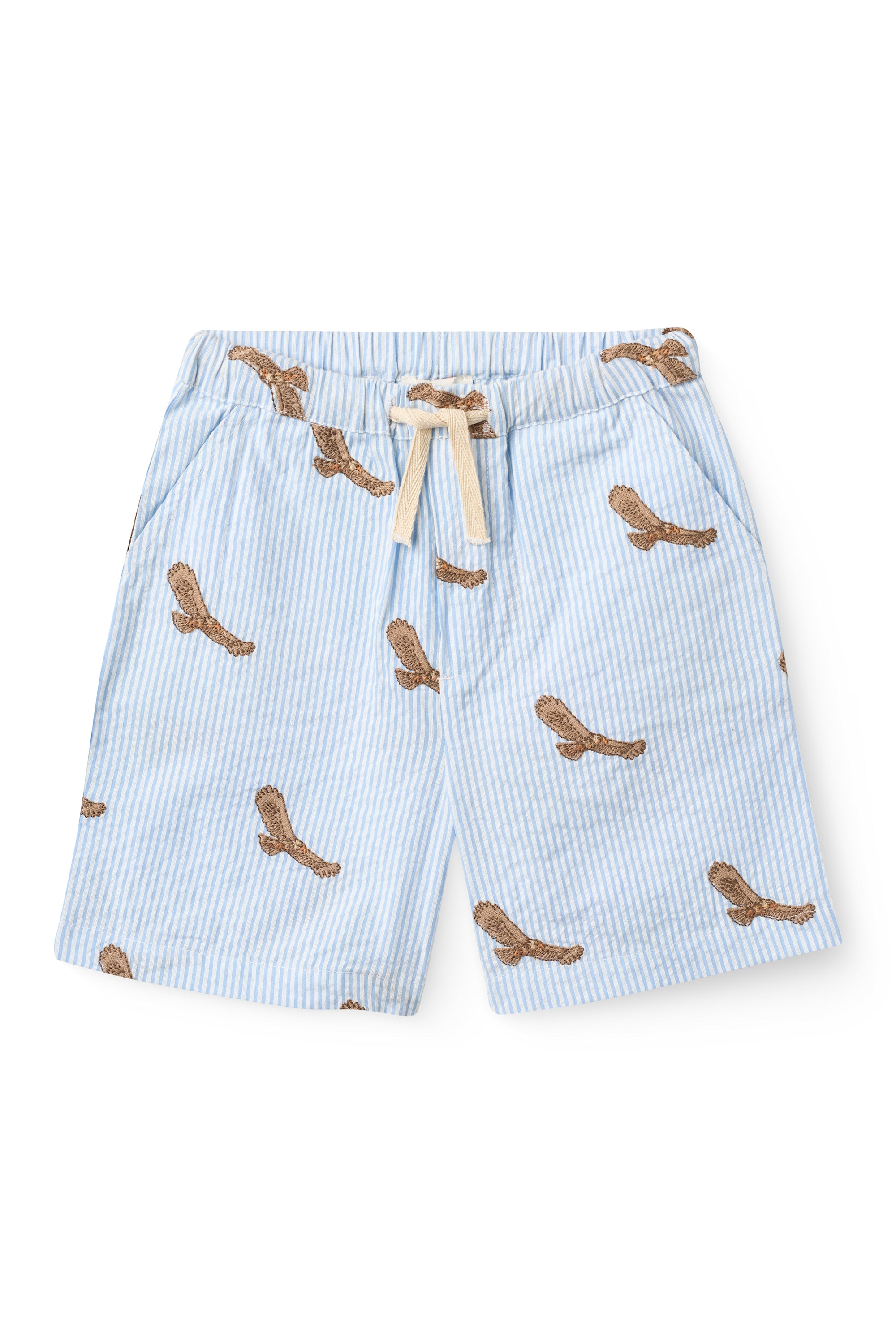 SEERSUCKER SHORTS W. EMB