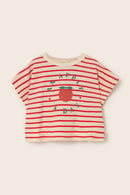 Double-Faced Striped Cotton Print T-Shirt