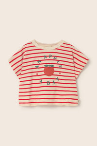 Double-Faced Striped Cotton Print T-Shirt