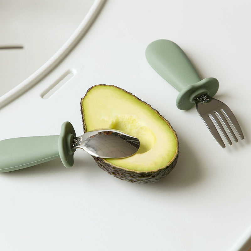 Baby Spoon & Fork Set (Sage)