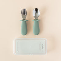 Baby Spoon & Fork Set (Sage)