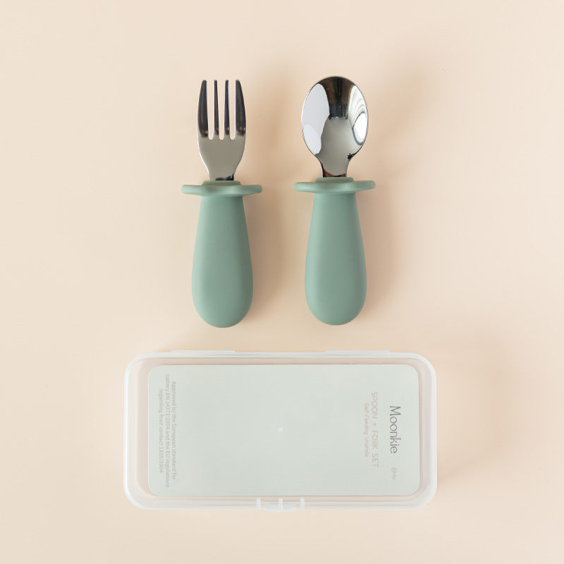 Baby Spoon & Fork Set (Sage)