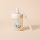 Silicone Training Cup With Straws (Ivory Dino)