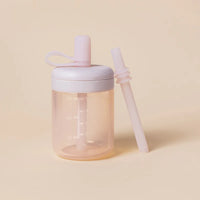 Silicone Training Cup With Straws (Soft Lilac)