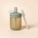 Silicone Training Cup With Straws (Sage)