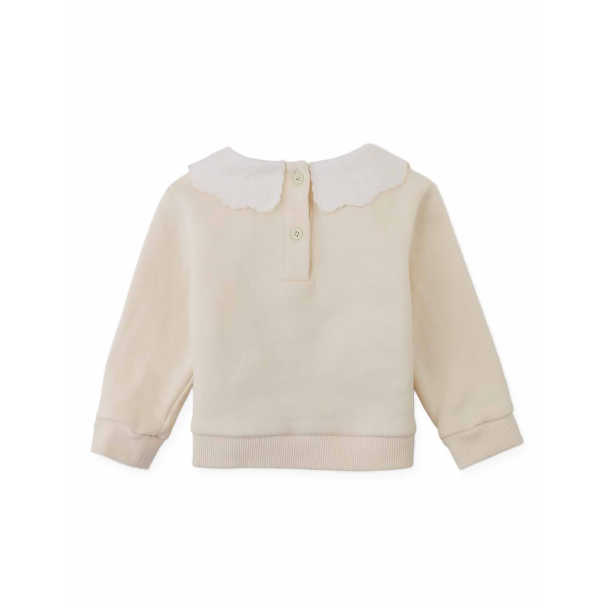 Baby Herminia Pullover with Embroidered Collar (Offwhite)