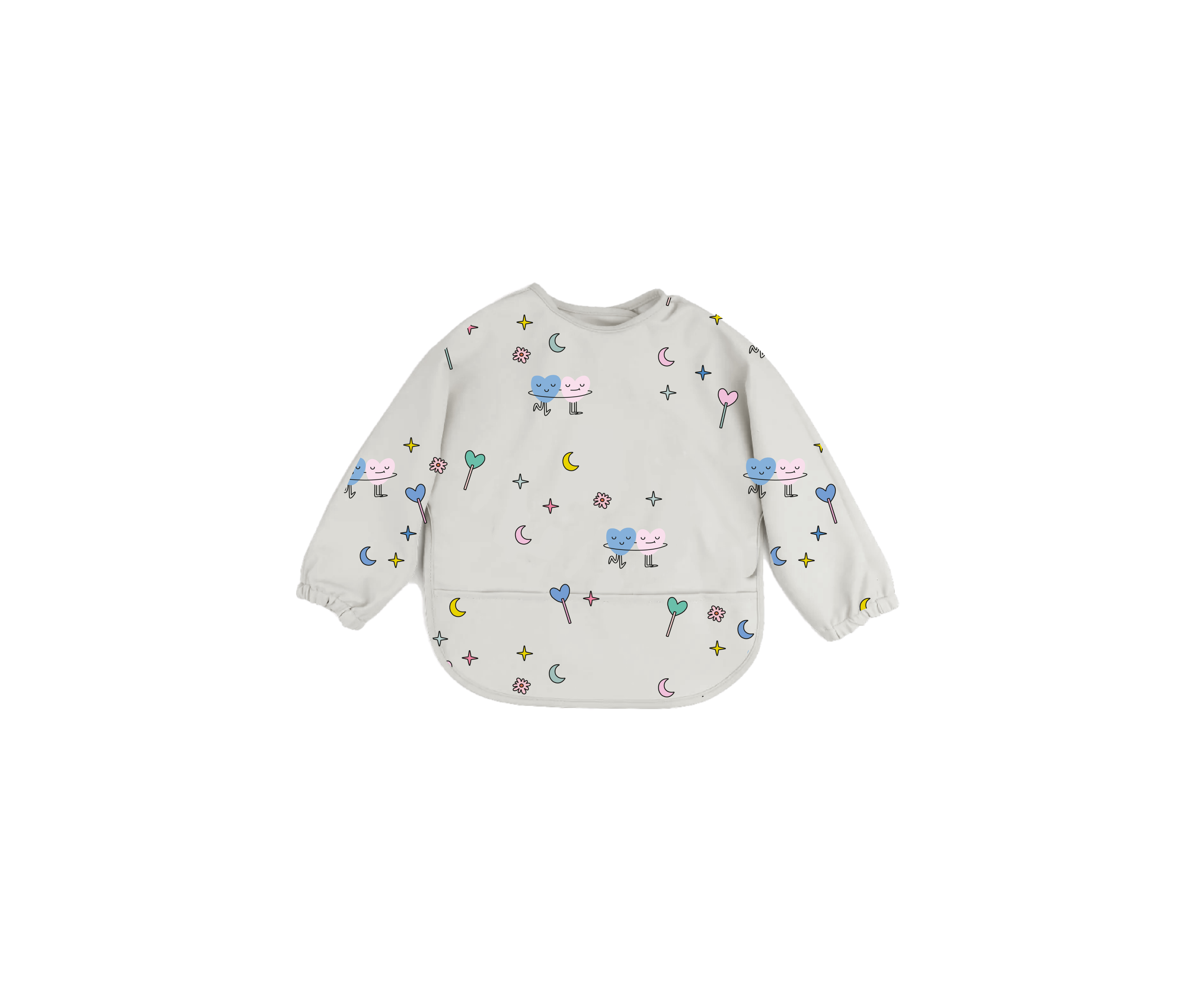 Long Sleeve Bib Dancing Hearts