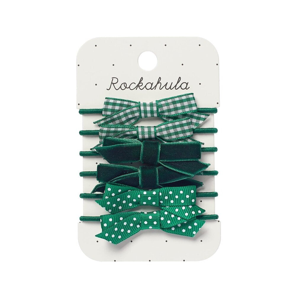 School Bow Pony Set Green