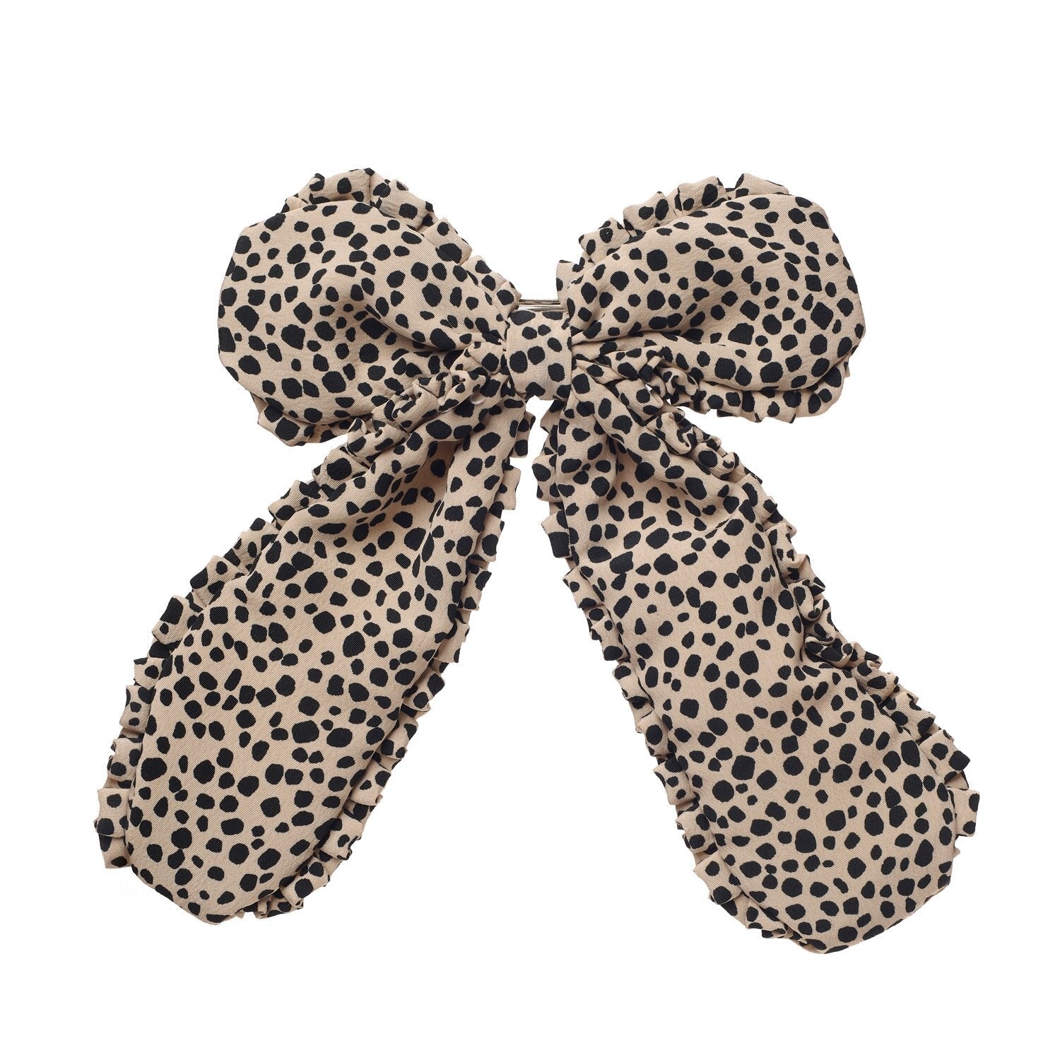 Leopard Love Frilly Bow Clip
