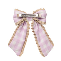 Gingham Ruffle Bow Clip